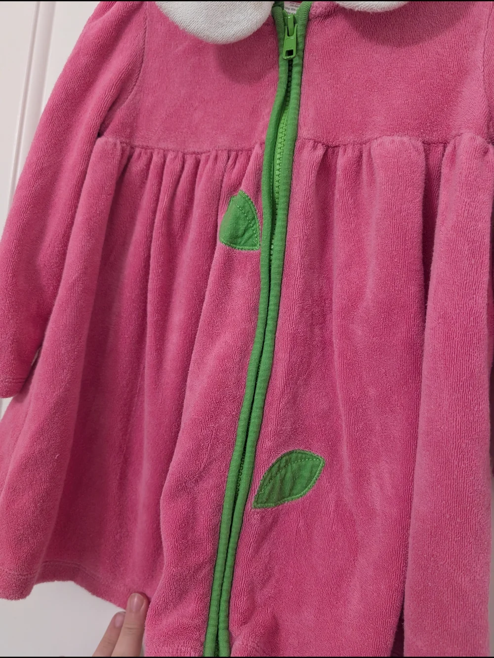 Gymboree 3T Pink Flower Petal Hooded Terry Dress Cover Up Y2K